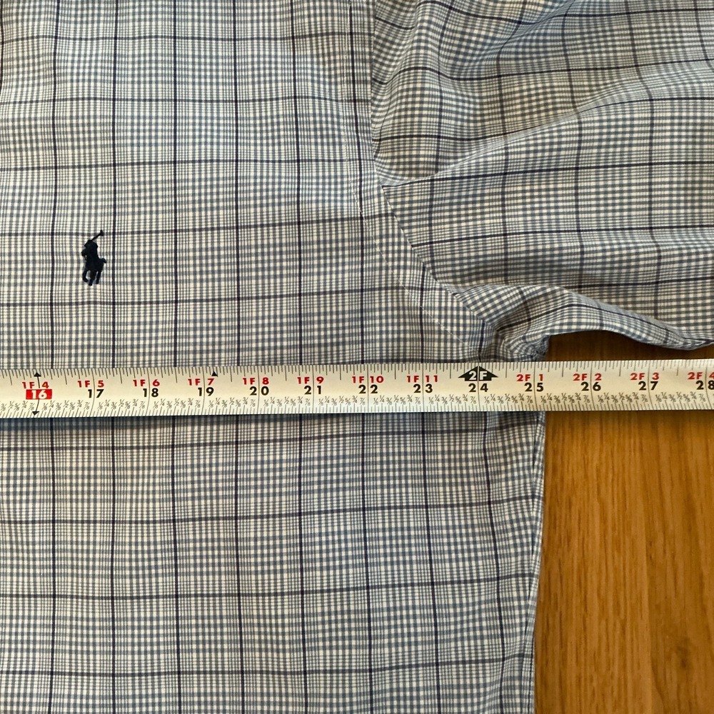 Polo Ralph Lauren Yarmouth Shirt 16 34/35 Blue Check Button Down Cotton - Picture 6 of 8